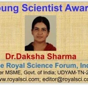 YOUNG SCIENTIST AWARD DR. DAKSHA SHARMA